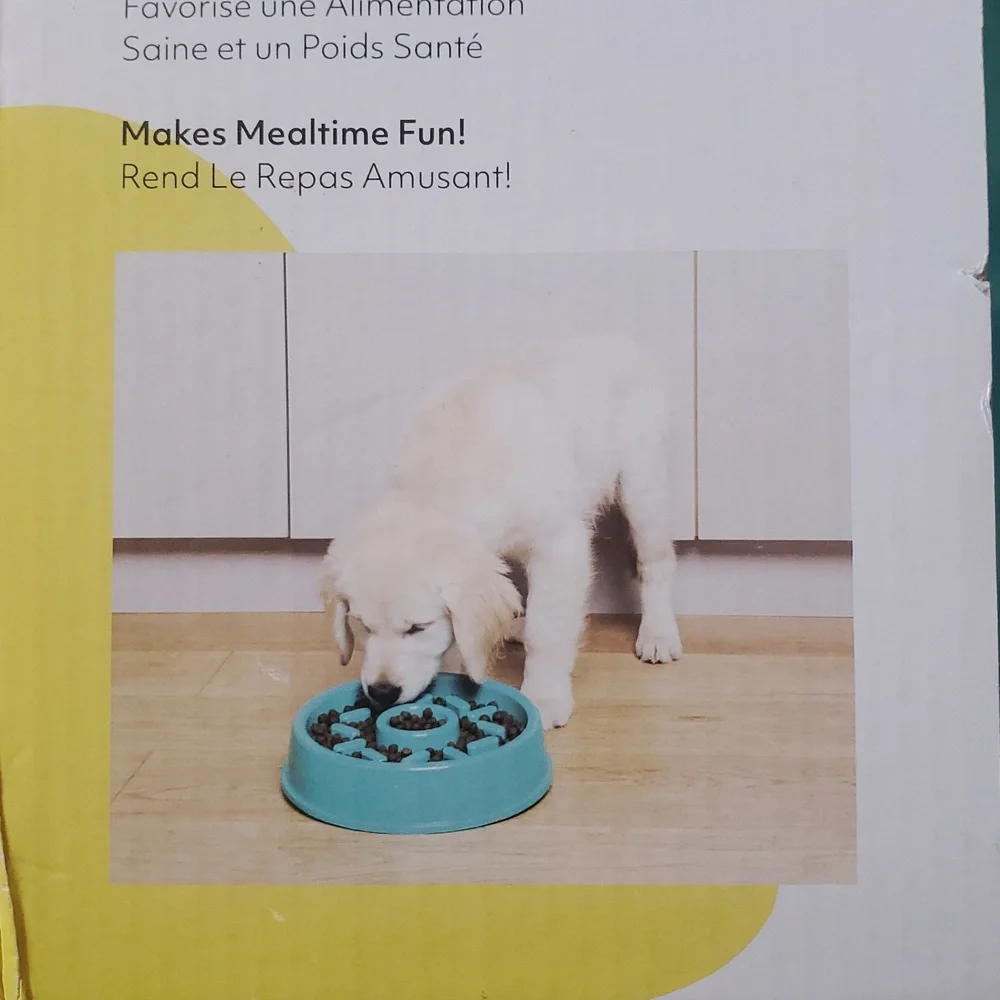 New Zippy Paws Happy Bowl Slow Feeder Donut, Green, Dog Bowl